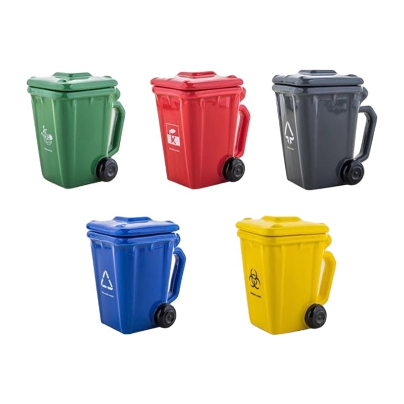 Creative Quirky Trash Can Ceramic Cup
