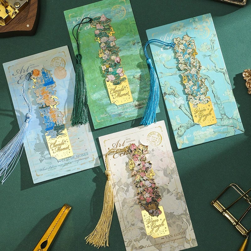 Retro oil painting hollow bookmark