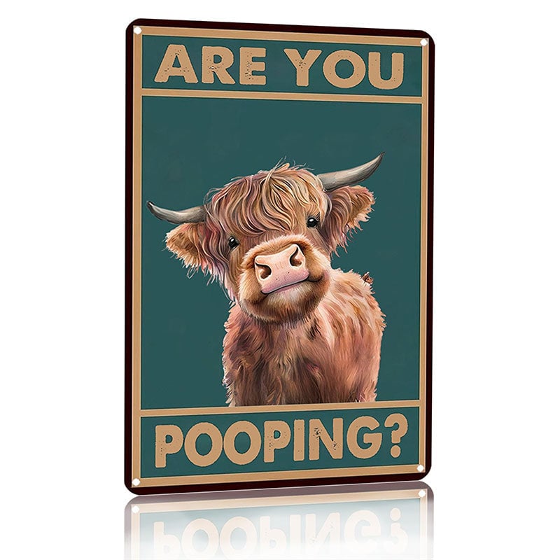 Vintage Highland Cow Tin Sign