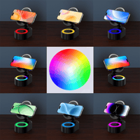 360° Adjustable Phone Stand with Built-in Bluetooth Speaker