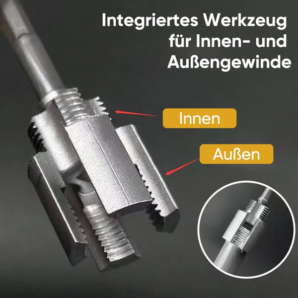 Integriertes Werkzeug für Innen- und Außengewinde