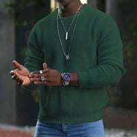 Langærmet Pullover-sweater med rund hals