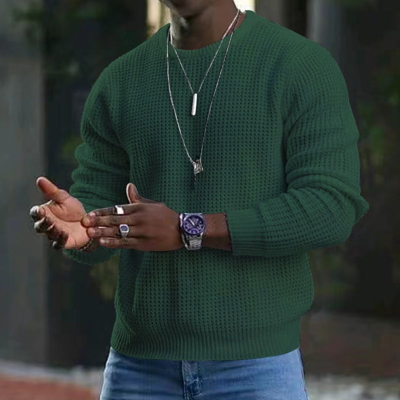 Langærmet Pullover-sweater med rund hals