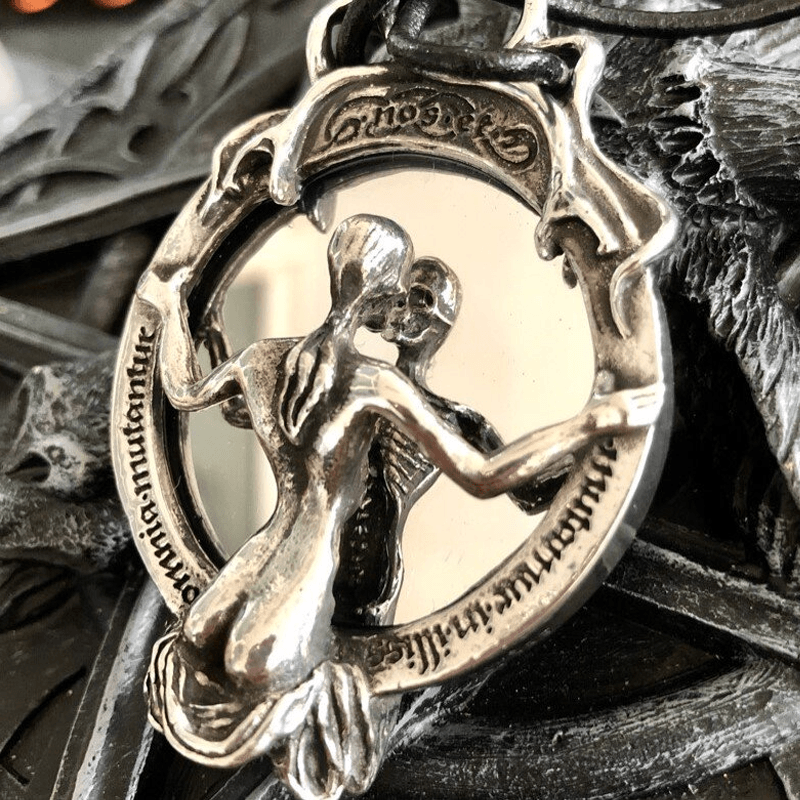 🎃HALLOWEEN🎃Skeleton Ghost Mirror Goth Punk Dark Style Pendant