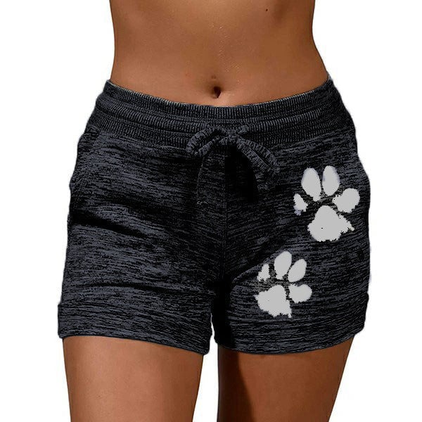 Women's Knitted Shorts With Paw Print