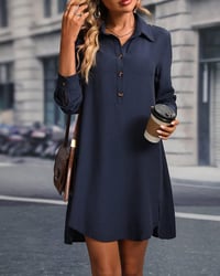Solid color elegant shirt dress