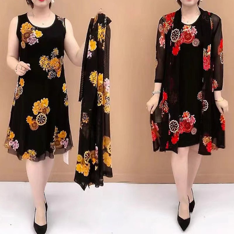 🔥Sommer-Specials🔥Damenkleid mit Blumendruck