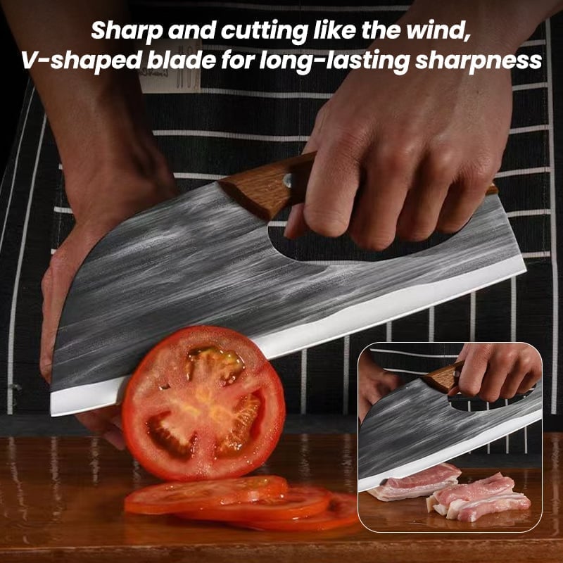 Premium Hand-Forged Chef's Knife & Cleaver Set