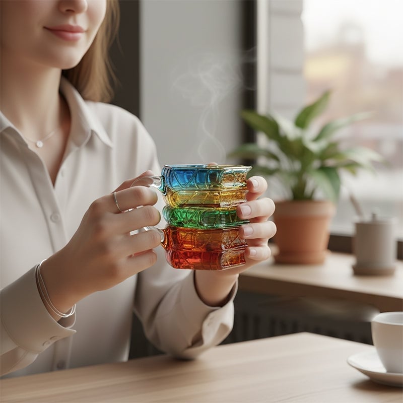 Hand-painted Book Coffee Cup