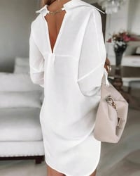 100% Cotton Hollow-Out V-Back Fashion Dress