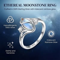 Ovaler Mondstein-Geometrie-Ring