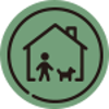 Kids and pets safety icon