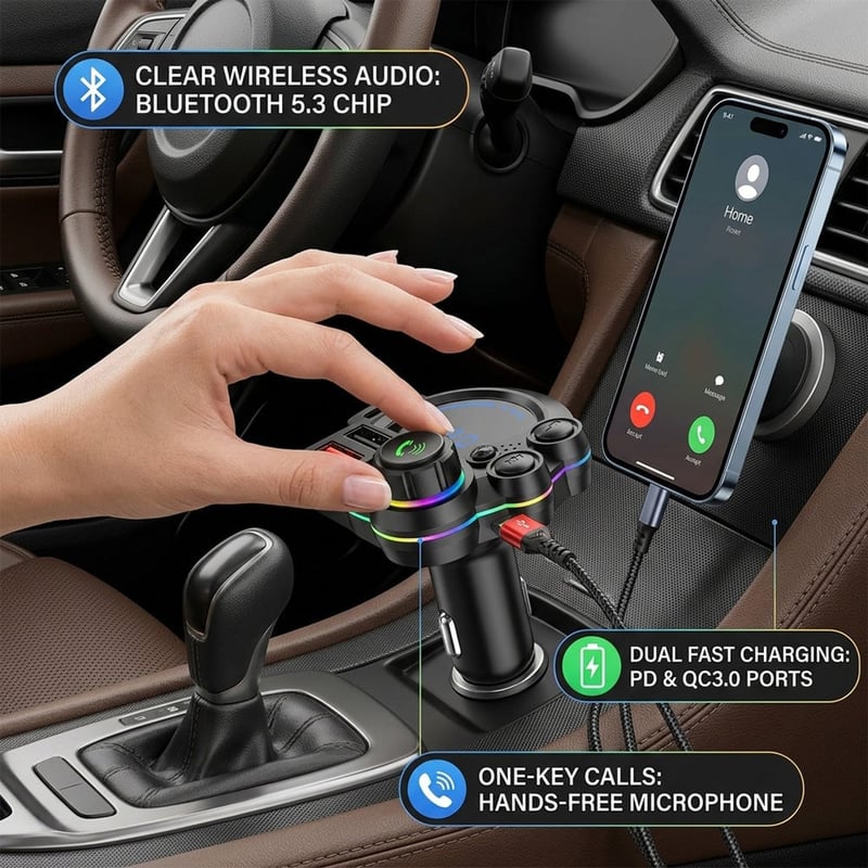 USB-C Bluetooth 5.4 Car Adapter