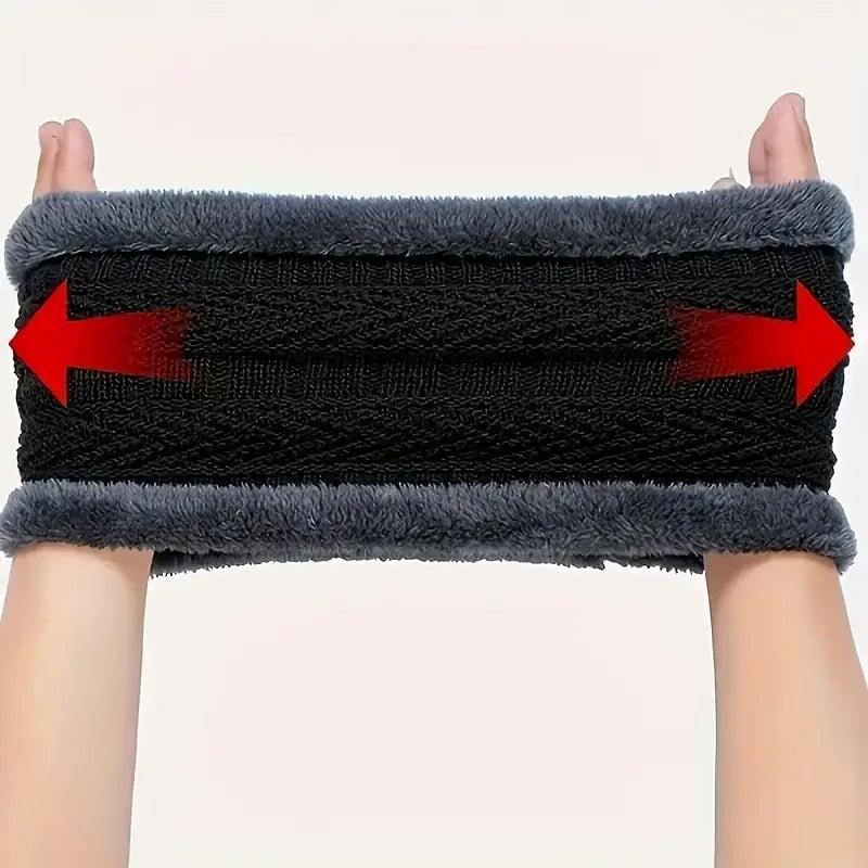Knit Beanie Scarf and Gloves Warm 3-Piece Set