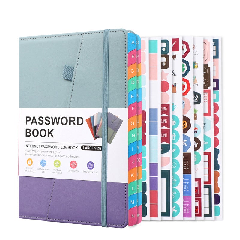A5 Color-Block Password Notebook
