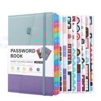 A5 Color-Block Password Notebook