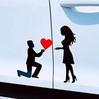 Koppelstickers Autosticker: Romantische Huwelijksaanzoekdecoratie