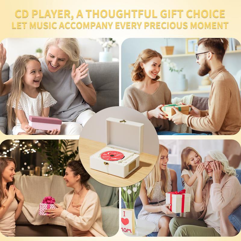 Sakerplus Rechargeable Leather CD Player