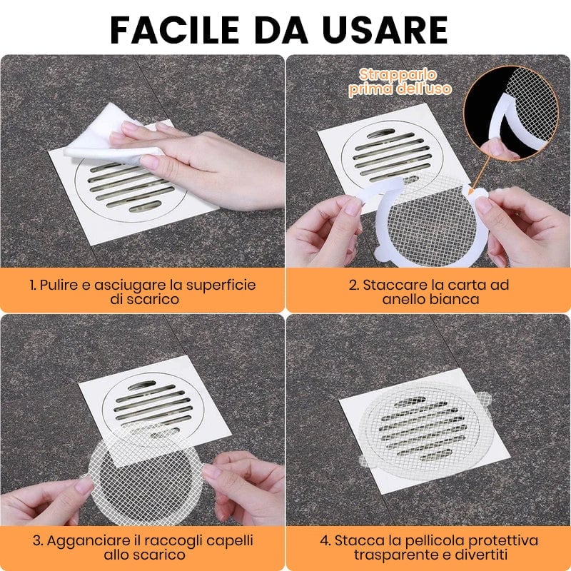 Raccogli capelli usa e getta per lo scarico della doccia
