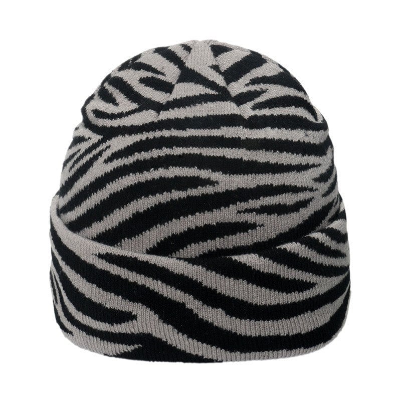 Warm Animal Print Knit Hat