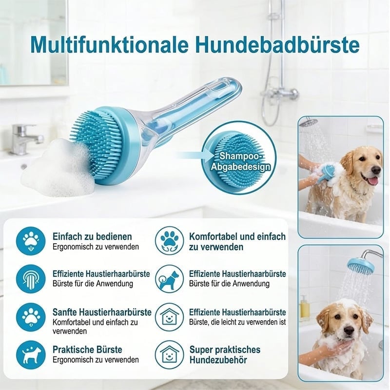 Neue 2-in-1 Haustierbad- und Pflegebürste
