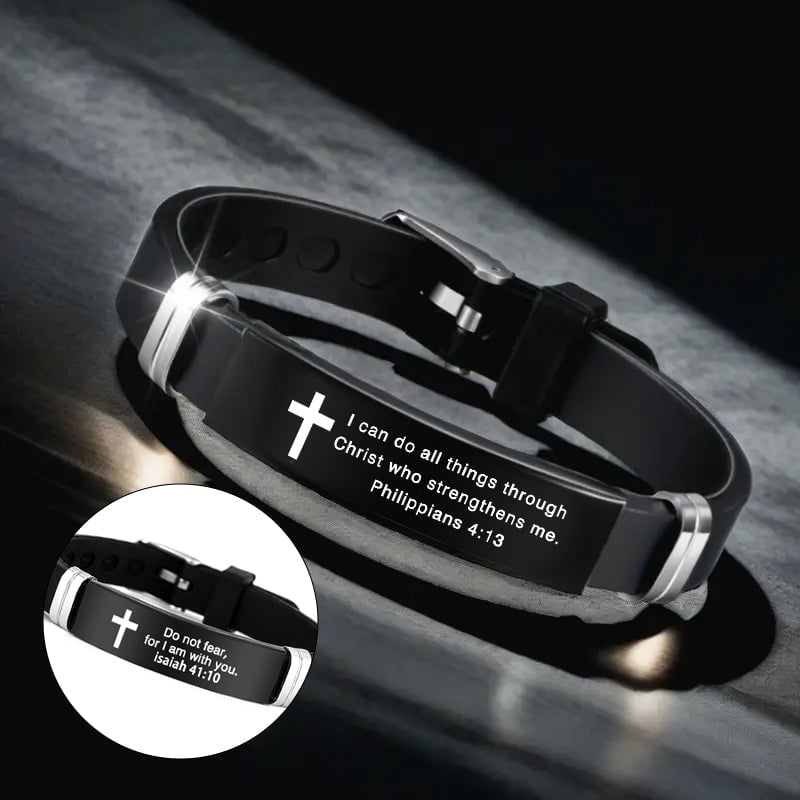 Inspirational Quote Bible Verse Cross Bracelets