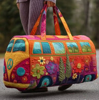 Quilted Floral Travel Duffel Bag