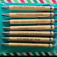 7pcs Bamboo Funny ballpoint Pens