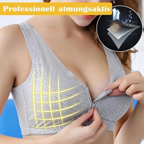 Atmungsaktiver Seiden-BH mit vorne Reißverschluss