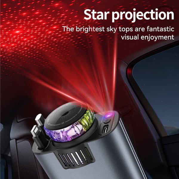 Retractable Car Charger with Starlight（Includes 3 Free Essential Oils）