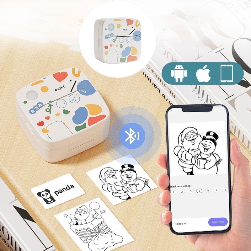 Mini Trådlös Bluetooth-etikettskrivare