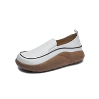 Women's Thick Sole Low-cut Leather Shoes