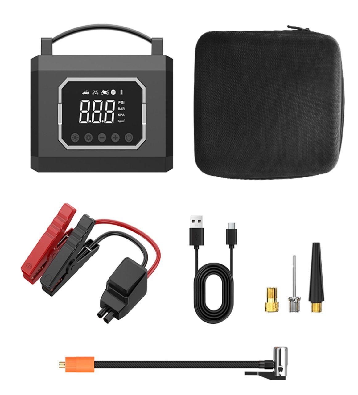 Volran® New Portable Car Jump Starter with Air Compressor & Tire Inflator