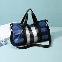 Large Plaid Oxford cloth Weekender/Overnight Travel Bag
