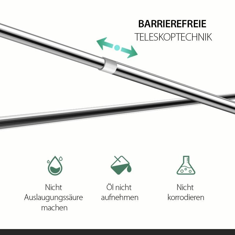 🥼🧥Teleskopkleidung Rod aus Edelstahl