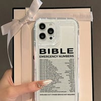 Bible Number Pattern Clear Phone Case
