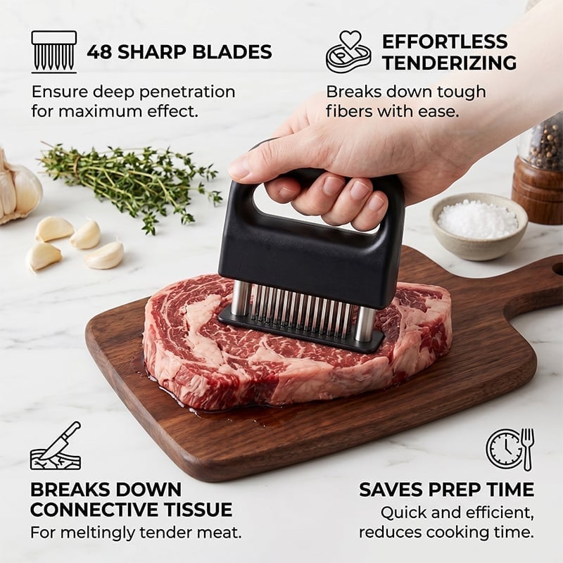 Professional Spring-Loaded Meat Tenderizer