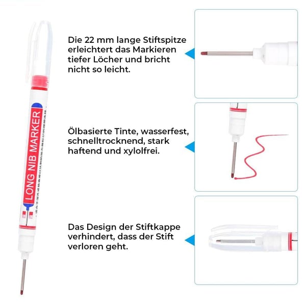 Lange Nasenmarkierungen