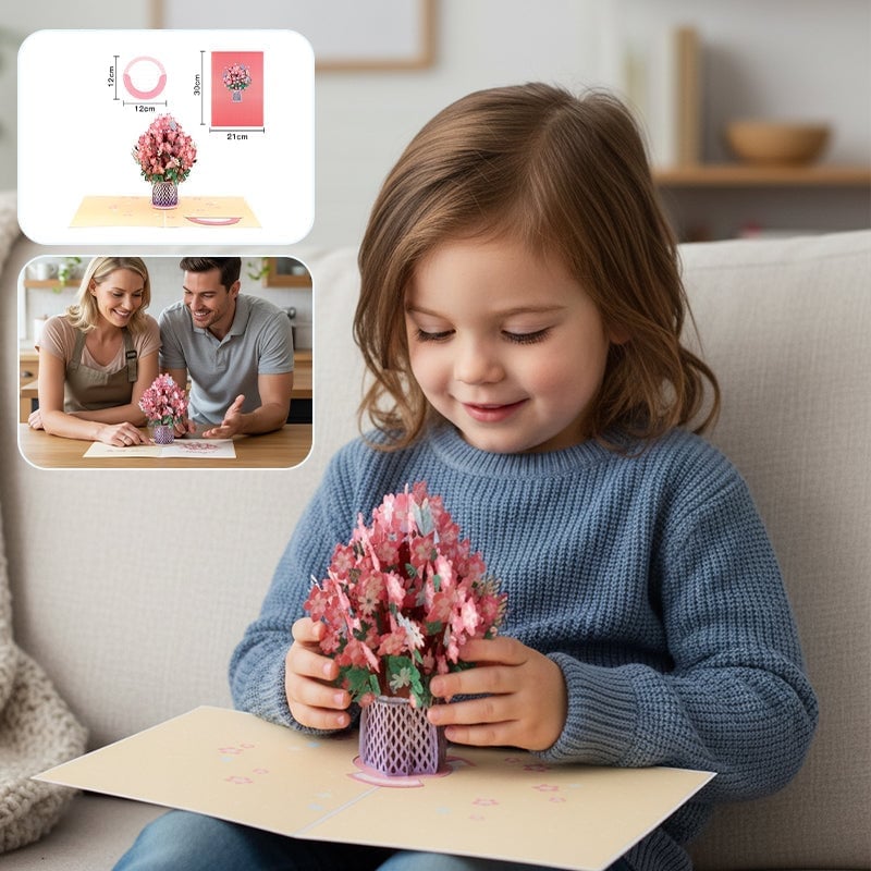 3D Handgjort Bukettkort
