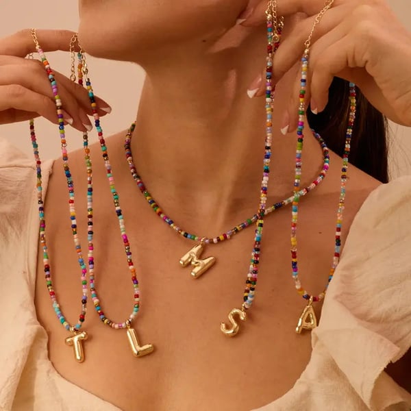 Letter Beaded Necklace