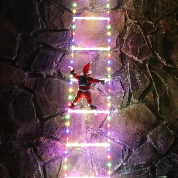 Christmas LED Santa Claus Climbing Ladder Lights
