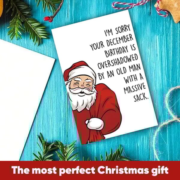 Cartoon Santa Claus Birthday Card