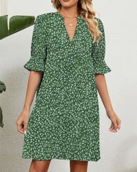 Groene bloemenjurk voor dames