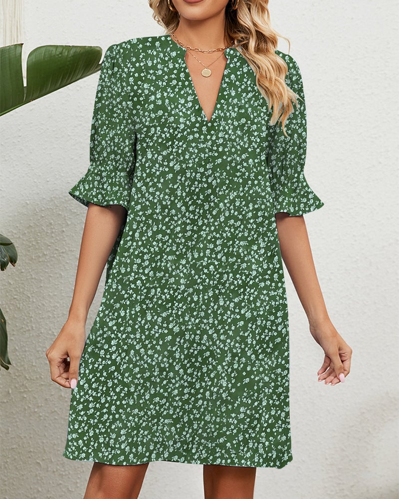 Groene bloemenjurk voor dames