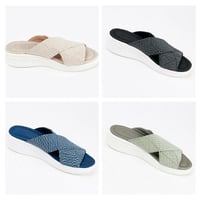 Stretch Cross Orthotic Slide Sandals