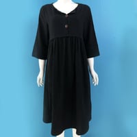 Cotton Linen Solid Color Long Dress with Pockets