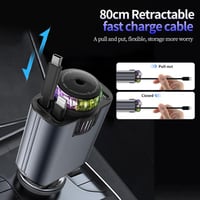 Retractable Car Charger with Starlight