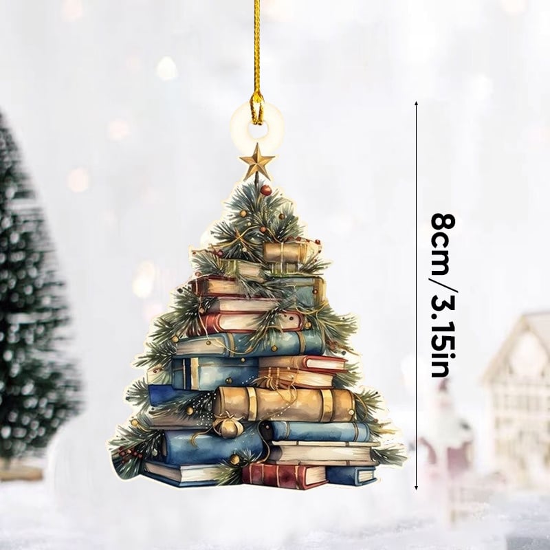 Christmas tree book pendant