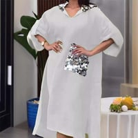 Fischschuppenkleid mit Kapuze und Pailletten