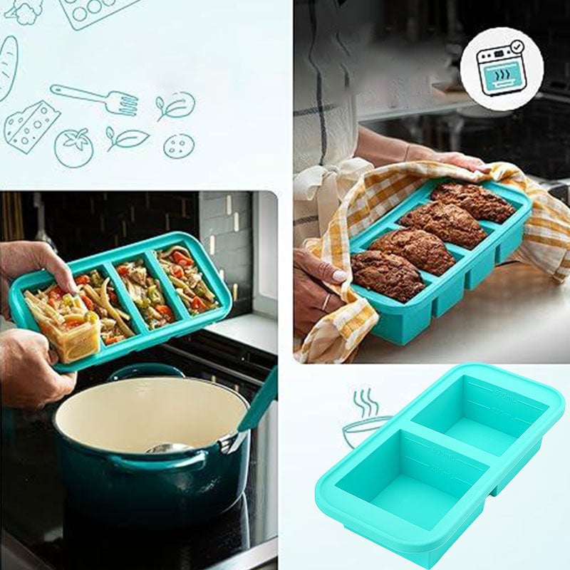 Silicone Freezer Storage Box with Lid